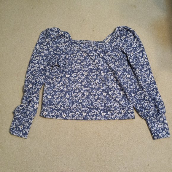 LC Lauren Conrad Tops - LC Lauren Conrad Floral Square Neck Sweatshirt Women’s size large